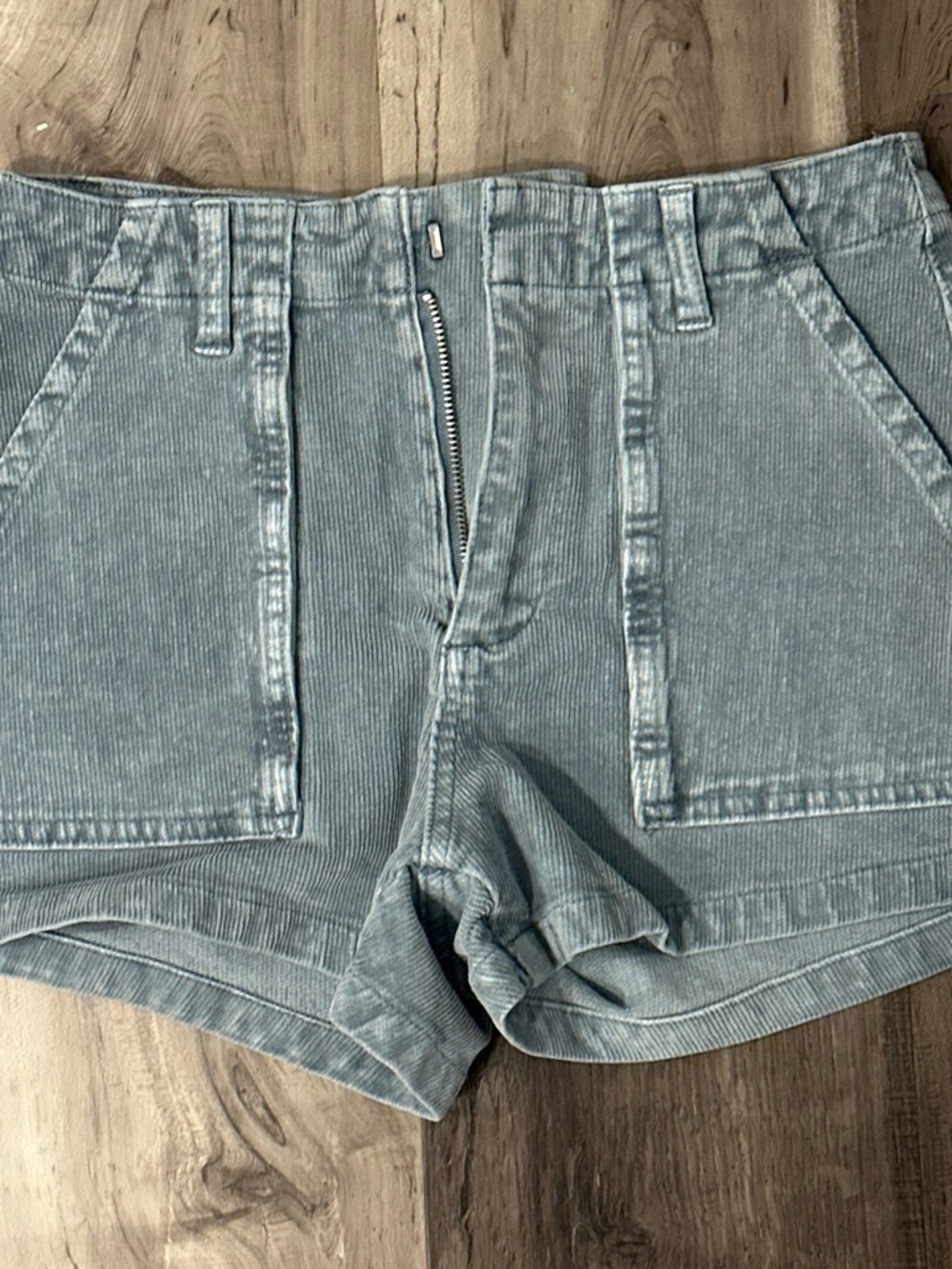 Forever 21 Light Blue Corduroy High-Rise Jean Shorts